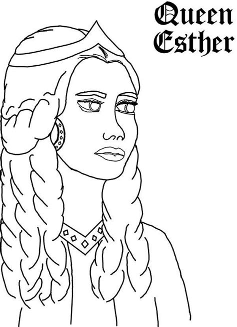 queen esther picture coloring page kids play color