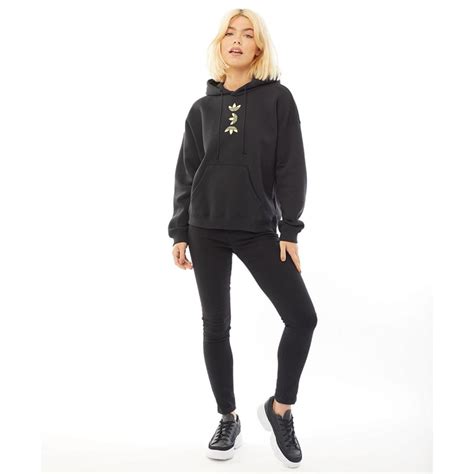 adidas originals dames trefoil hoodie zwart