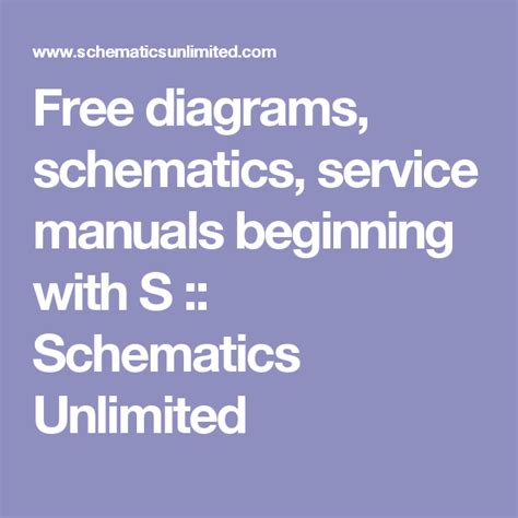 diagrams schematics service manuals beginning   schematics unlimited manual
