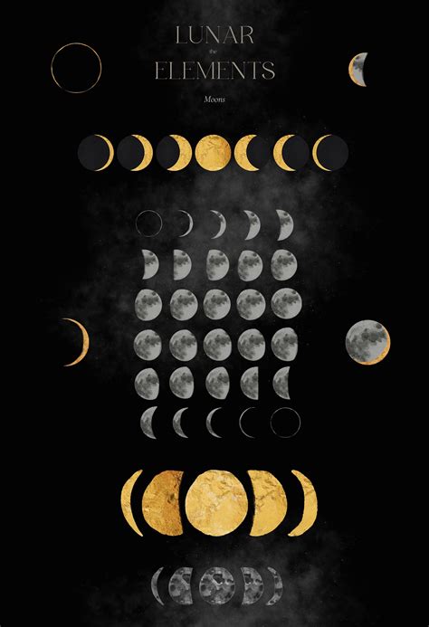 lunar calendar  night edition moon phases design cuts