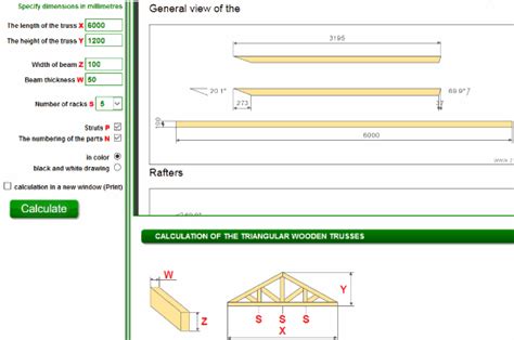 roof truss calculator  websites