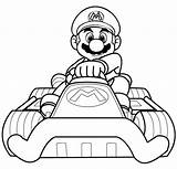 Mario Coloring Pages Kart Cart Boys Super Read Car sketch template