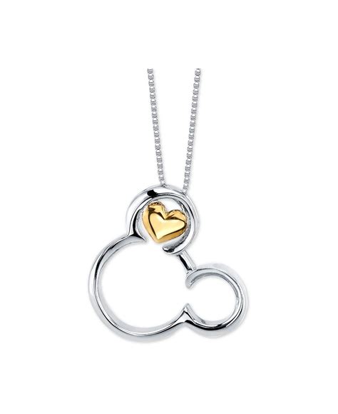 disney  mickey mouse pendant necklace   tone sterling silver  unwritten  chain