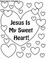 Coloring Valentine Jesus Sunday School Heart Pages Valentines Church Religious Sweet Children Printable Christian Worship Clipart Kids Collection Preschool Mothers sketch template