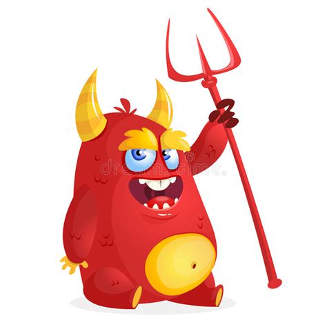cute devil monster vector halloween cartoon devil stock vector