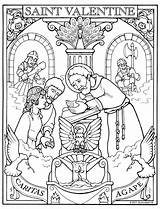 Coloring Valentine St Saints Catholic Pages Saint Printable Christian School Sunday Valentines Kids Religion Colouring Sheets Color Crafts Feast Print sketch template