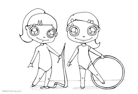 cartoon rhythmic gymnastics coloring pages  printable coloring pages