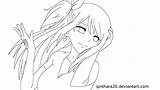 Lucy Heartfilia Line Deviantart Anime sketch template