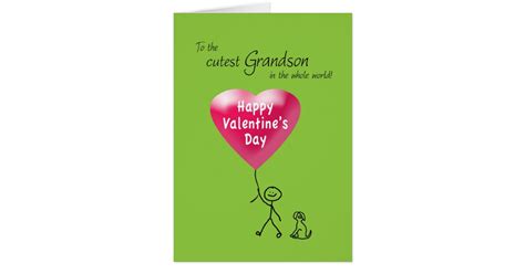 happy valentines day  grandson card zazzlecom