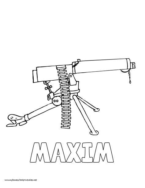 machine gun coloring pages sketch coloring page