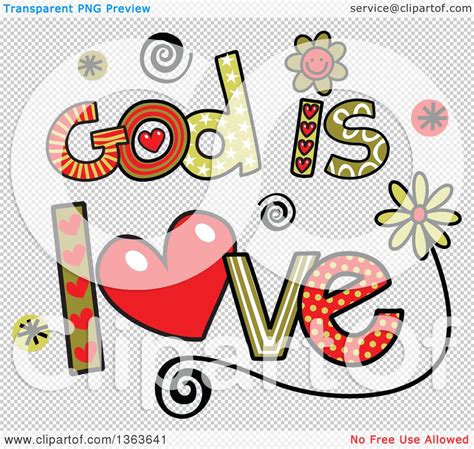 Clipart Of Colorful Sketched God Is Love Word Art