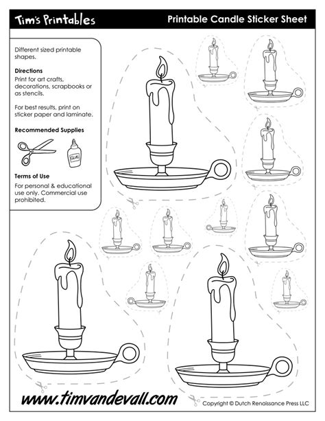 printable candle templates shapes printable stickers
