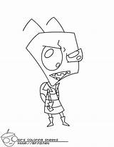 Zim Invader Coloring Pages Gir Kids Something Color Printables Colouring Printable Popular Coloringhome Rwam sketch template