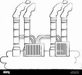 Factory Pollution Smoking Alamy Industrial Concept sketch template