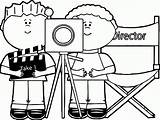 Camera Coloring Movie Clip Behind Directing Cartoon Taking Boys Using Sheets Template sketch template