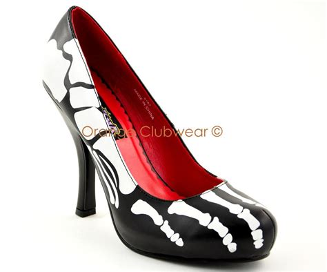 womens halloween skeleton bone costume 4 1 2 high heels