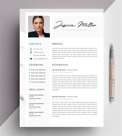 professional resume template cv template editable  ms word etsy
