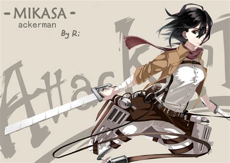 mikasa ackerman shingeki no kyojin drawn by ri