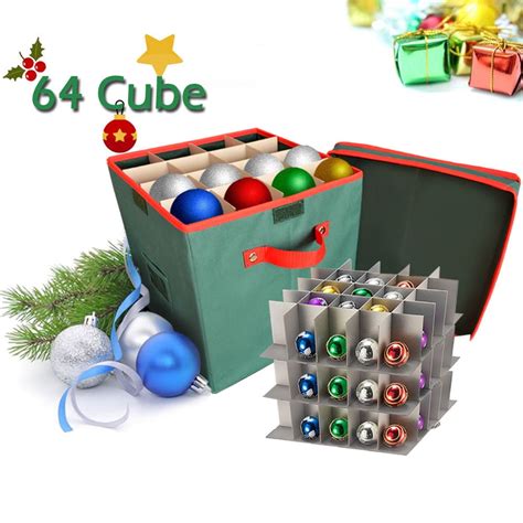 christmas ornament organizer storage box  lid iclover holiday