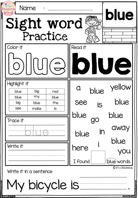 kindergarten color words worksheets printable worksheet template