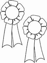 Coloring Ribbon Awards Award Color Cliparts Clipart Prize Sports Medals Pages Trophy Ribbons Prizes Template Birthday Trophies School Certificates Print sketch template