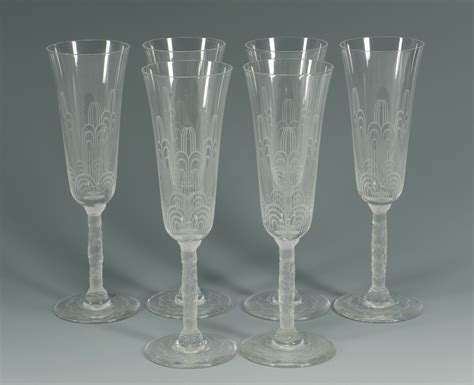 Lot 360 Set Of 6 Baccarat Crystal Champagne Glasses