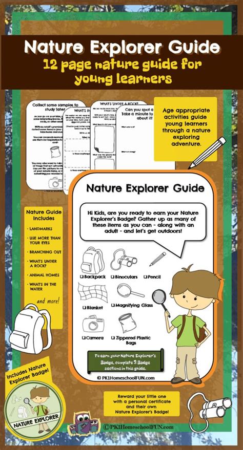 printable nature explorer guide nature kids nature study