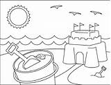 Coloring Kids Summer Sand Castle Beach Pages Printable Sheets Castles Choose Board Preschool Nursery Craft School sketch template
