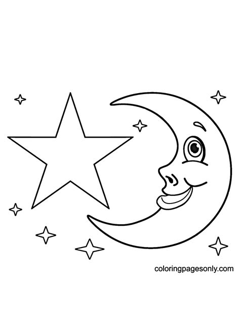 stars  moon coloring page  printable coloring pages