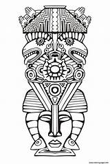 Totem Inca Coloring Aztec Mayan Adult Inspiration Pages Printable sketch template