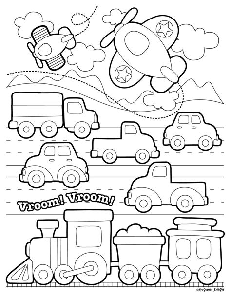 coloring page transportation preschool coloring pages