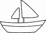 Sailboat Coloring Clip Simple Boat Clipart Sail Line Graphics Sweetclipart sketch template