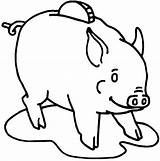 Coloring Bank Piggy Money Save Use Comments Coloringhome sketch template