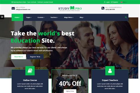 education  study pro responsive website template