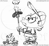 Burnt Fire Boy Outline Cartoon Weenie Holding Over Clip Toonaday Illustration Royalty Rf 2021 sketch template