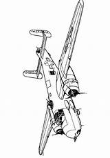 Mitchell Vliegtuigen Wwii 25g Kleurplaten Wereldoorlog Plane Tweede Propeller Aircrafts Wo2 Flugzeugen Battleship Airplanes Bombers sketch template