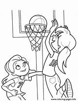 Coloring Playing Basketball Pages Girls Printable Print sketch template