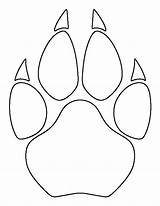 Paw Print Wolf Cougar Lion Drawing Pattern Template Outline Printable Patterns Coloring Patternuniverse Templates Crafts Stencils Stencil Use Dog Search sketch template
