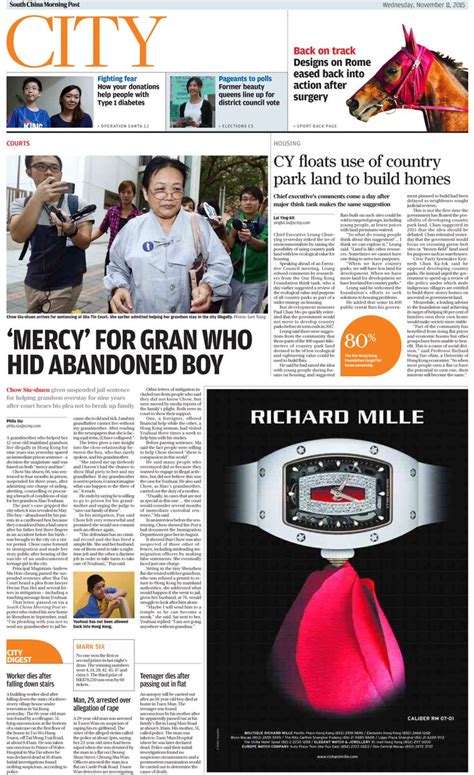 Wednesday S Front Pages Of The South China Morning Post To Subscribe