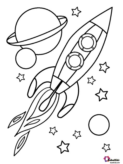 planets stars  rocket  outer space coloring page bubakidscom
