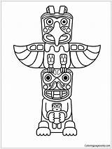 Totem Pole Animals Pages Coloring Color Coloringpagesonly sketch template