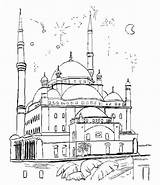 Mosque Coloriage Palais Ramadan Nabawi Diamant Masjid Barbie Mewarnai Mosquée Coloriages Mosquées sketch template