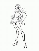 Winx Stella Coloring Pages Club sketch template