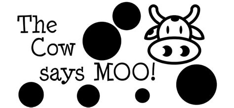 The Cow Says Moo Wall Quote Etsy