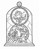 Beast Beauty Coloring Pages Rose Disney Stained Glass Colorear Para Colour Drawing Drawings Belle Dibujos Soon Coming Idea Enchanted Adult sketch template