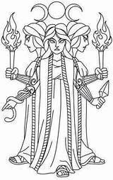 Coloring Pages Triple Goddess Kids Greek Printable Gods Hecate Pagan Witch Choose Board Sheets sketch template