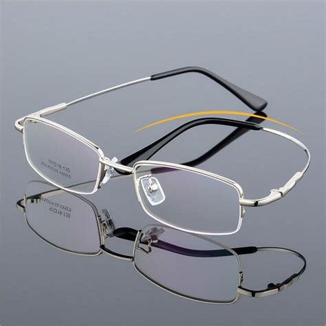 buy memory titanium flexible half rimless eyeglass