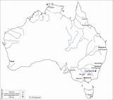 Australien Australia Karte Leere Maps Names Map Australie Blank Carte Outline Cities Main Boundaries Oceania Hydrography sketch template