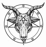 Pentagram Baphomet Goat Satan Sticker Satanic Occult Vinyl Skull Goth Church Metal Clear Ebay sketch template