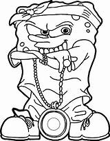 Coloring Gangster Spongebob Pages Gangsta Rapper Thug Drawings Drawing Squarepants Cool Ghetto Printable Cartoon Color Print Rap Life Bubakids Line sketch template